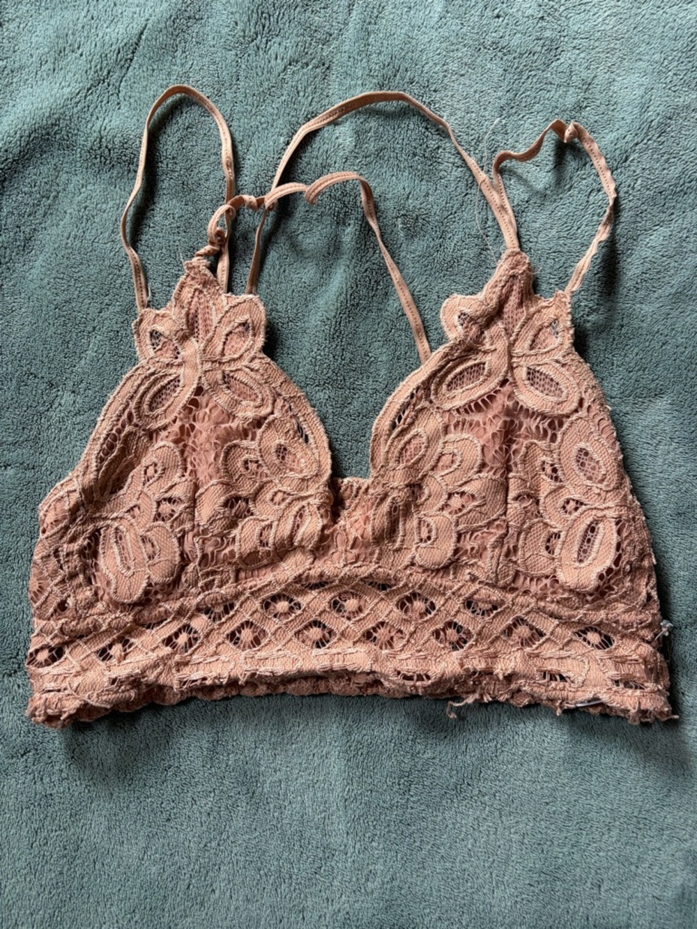 Anemone Lace Bralette in Peach